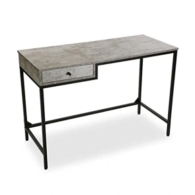 Abbildung von Versa Jack Schreibtisch für den Computer, Arbeitstisch Kompakter Tisch Büro, Mit Schublade, Maßnahmen (H x L B) 76 48 110 cm, Holz und Metall, Farbe: Grau