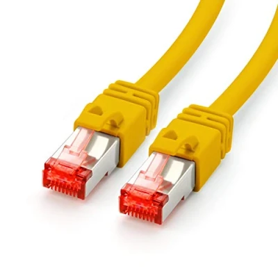 Abbildung von CAT.7 Ethernet Patchkabel (RJ45) 15m gelb LAN Kabel Netzwerkkabel S/FTP bis zu 10 Gbit/s
