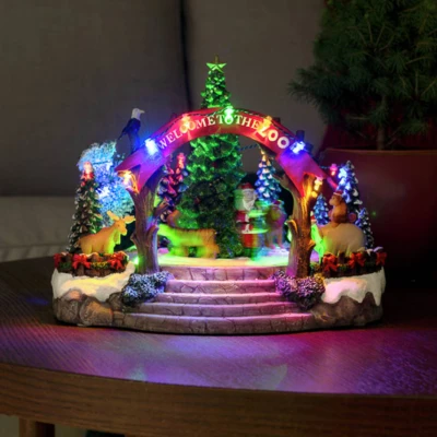 Abbildung von Konstsmide LED Szenerie Weihnachtszoo, mit Musik, 19 Dioden, 4,5V Innentrafo/batteriebetrieben, schwarzes Kabel 4237 000