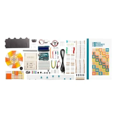 Abbildung von Official Arduino Starter Kit [K030007] (Spanish Project Book) Komplettset zum Erlernen von Elektronik und Programmierung, ideal für Anfänger.