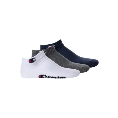 Abbildung von Champion Unisex 3 PAAR Quarter Basic Socken, Größe: 39 42, Blau weiß grau