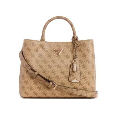 Abbildung von Guess Meridian Girlfriend Satchel Handtasche latte, Damen, Größe: One Size, Latte