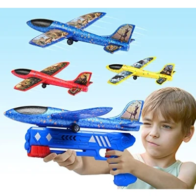 Abbildung von Joozmui Flugzeug Spielzeug für Draußen, Outdoor ab 3 4 5 6 7 8 Jahre Junge Spiele Kinder Styroporflieger Geschenk Garten Kinderspielzeug