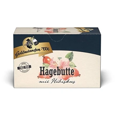 Abbildung von Goldmännchen Tee Hagebutte mit Hibiskus 20 einzeln versiegelte Teebeutel