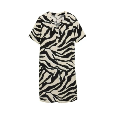 Abbildung von TOM Tailor PLUS SIZE MIDI AUS Freizeitkleid, Damen, Größe: 52, Abstract beige zebra