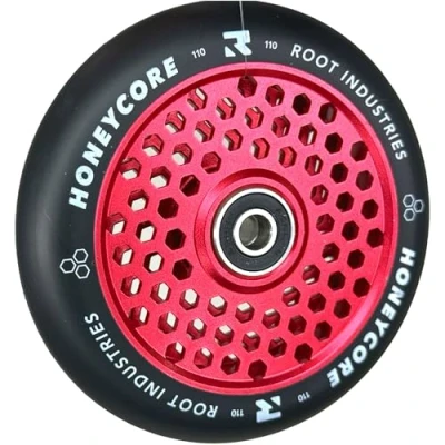 Abbildung von Root Industrie Air Honeycore 110mm Stunt Scooter Rolle + Fantic26 Sticker (Rot/Pu Schwarz)