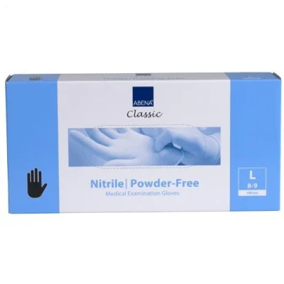 Abbildung von Abena Nitril Handschoenen Classic poedervrij Größe L zwart 100st