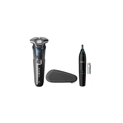 Abbildung von Philips Elektrorasierer Shaver Series 5000 S5889/11, ausklappbarer Präzisionstrimmer, Nasen und Ohrenhaartrimmer, Etui, mit SkinIQ Technologie