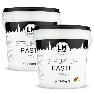Abbildung von LM Strukturpaste fein 2 x 1,7 kg Texture Paste für Acrylmalerei Leinwand Spachtelmasse Impasto Flächenspachtelmasse