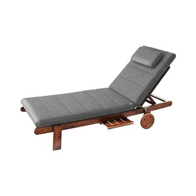 Abbildung von PillowPrim Gartenmöbel Matratze, für Liege, Sonnenliegen, Balkon, Outdoor, Liegenauflage, Polster, Sofa, Sitzkissen, Anthrazit, 204x60 cm