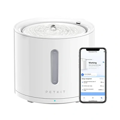 Abbildung von PETKIT Automatische Intelligenter Trinkbrunnen für Katze und Hund, Drahtlose Wasserpumpe,2L Sichtbarer Wasserstand mit Filter,App gesteuert, Ultraleise