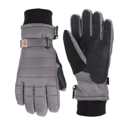Abbildung von Carhartt Damen Quilts Isolierter wasserdichtem Wicking Einsatz Handschuhe für kaltes Wetter, Dunkelgrau, Small