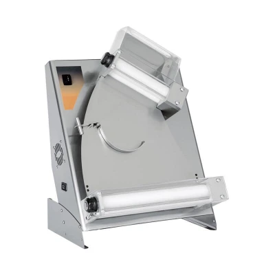 Abbildung von HENDI Pizza Teigroller elektrisch für 26 40 cm Teigscheibe mit Fußpedal Pizzateig Nudel Teig, Edelstahl Gastro Teigausrollmaschine