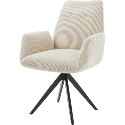 Abbildung von Drehstuhl Zoa Flex Cord Beige Kreuzgestell kantig Schwarz 180 drehbar
