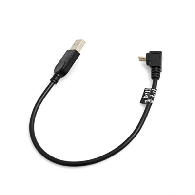 Abbildung von System S Micro USB Kabel 90 Grad abwärts gewinkelt Winkel Adapter Datenkabel Ladekabel 27 cm