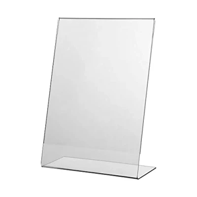 Abbildung von 5x Acryl L Ständer/Tischaufsteller schräg/Werbeaufsteller/Thekenaufsteller im DIN A4 Hochformat