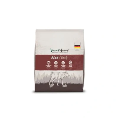 Abbildung von Venandi Animal Premium Katzenfutter Rind , mit viel frischem Fleisch, Trockenfutter, getreidefrei 1er Pack (1 x 300g)