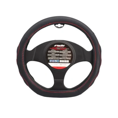 Abbildung von Simoni Racing Lenkradbezug Compe Small Schwarz Ökoleder + Rote Nähte 35 37cm