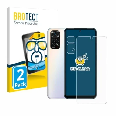 Abbildung von BROTECT (2 Stück Schutzfolie für Xiaomi Redmi Note 11S (Display+Kamera) Displayschutz Folie Ultra Klar