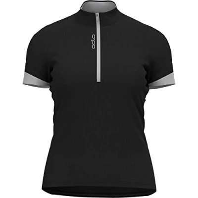 Abbildung von ODLO Essential 1/2 ZIP Cyclingtrikot, Damen, Größe: XL, Black/odlo silver grey