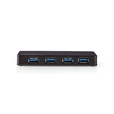 Abbildung von NEDIS USB Hub 4 Port 3.0 betrieben Separate Stromversorgung 5 Gbit/s Externen Netzteil 2 Zoll Festplatten Typ C Schwarz UHUBU3420BK