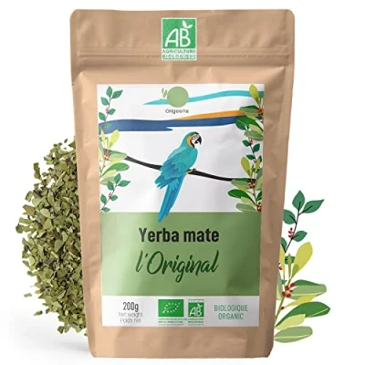 Abbildung von ORIGEENS Bio Yerba Mate TEE 200g Das Original I Ungeröstet, Blätter, Frei von Stängeln, Staub und Krümeln Energie Detoxgetränk