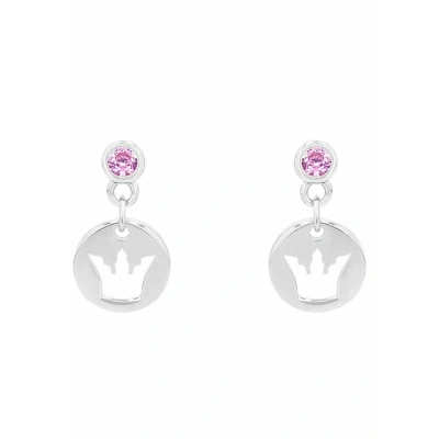 Abbildung von Prinzessin Lillifee Ohrhänger 925 Sterling Silber Mädchen Kinder Ohrschmuck, mit Zirkonia synth., 1,1 cm, Rosa, Krone, Kommt in Schmuck Geschenk Box, 2038743