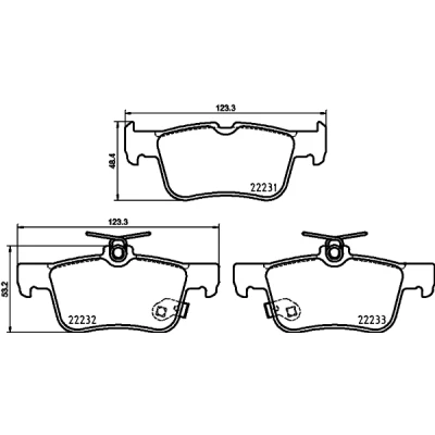 Abbildung von HELLA 8DB 355 037 791 Bremsbelagsatz mit akustischer Verschleißwarnung FORD: Focus Mk4 Turnier, Galaxy Mk3 MPV, KUGA 2