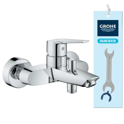 Abbildung von GROHE Start Einhand Wannenarmatur (DN 15, Wandmontage, langlebige Oberfläche), chrom, 24206002, Aufputz