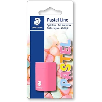 Abbildung von STAEDTLER Dosenspitzer Pastel Line in Pastell Farben (Verschlussdeckel, Blisterkarte mit einer Spitzdose, 51105PSBK)