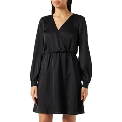 Abbildung von VILA Viellette WRAP Dress Freizeitkleid, Damen, Größe: 38, Black