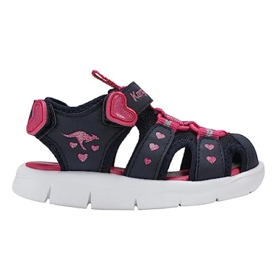 Abbildung von KangaROOS Jungen Unisex Kinder K Mini Sandale, Dk Navy Daisy Pink, 24 EU