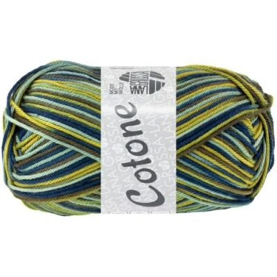 Abbildung von LANA GROSSA Cotone Print Baumwollbasicgarn Handstrickgarn aus 100% Baumwolle 50g Wolle zum Stricken &amp; Häkeln 125m Garn
