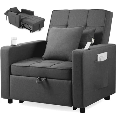 Abbildung von Makika Relaxliege Schlafsessel Schlafsofa Couch Tommy klappbar in Dunkelgrau