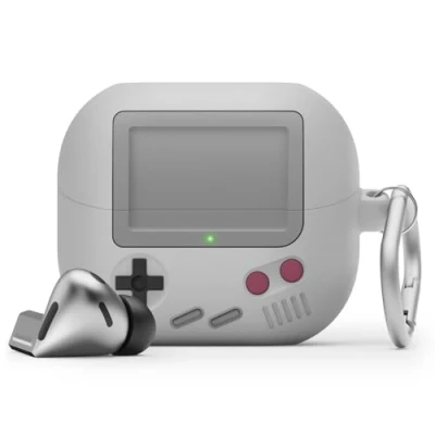 Abbildung von elago AW5 Hülle Kompatibel mit Samsung Galaxy Buds 3 &amp; Pro, Klassische Handheld Game Console Design Karabiner, Vollständiger Schutz, Drahtloses Laden, Kopfhörer Zubehör
