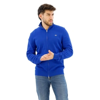 Abbildung von GANT Herren Casual Cotton Zip Cardigan Strickjacke, Lapis Blue, X Large