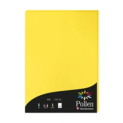 Abbildung von Clairefontaine 4217C Packung mit 50 Karten Pollen 120g, DIN A4, 21 x 29,7cm, Sonne