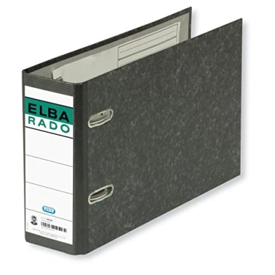 Abbildung von Elba Recycling Ordner A5 quer, Rado Wolkenmarmor, 7,5 cm breit, schwarz
