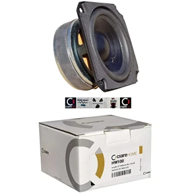 Abbildung von 1 WOOFER CIARE HW100 HW 100 quadratischer Lautsprecher 10,00 cm mm 4&quot; 50 watt rms und 150 mit impedanz 8 Ohm empfindlichkeit 88 db gummifederung nach Hause, stück + 5 kostenlose Aufkleber