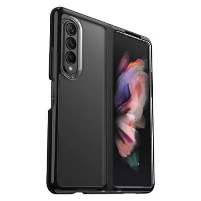 Abbildung von OtterBox Symmetry Flex Hülle für Samsung Galaxy Z Fold3 5G, stoßfest, sturzsicher, elegante und zweiteilige schützende Hülle, 2x getestet nach Militärstandard, faltbare Handys,Transparent/Schwarz