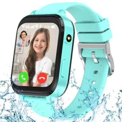 Abbildung von LITEYPP Smartwatch Kinder, 4G Kinder mit GPS und Telefon, Kinderuhr zum Telefonieren WiFi, SOS, Wecker, Schulmodus, Wasserdicht, Geschenke für Jungen Mädchen, Armbanduhr Mädchen(Grün)