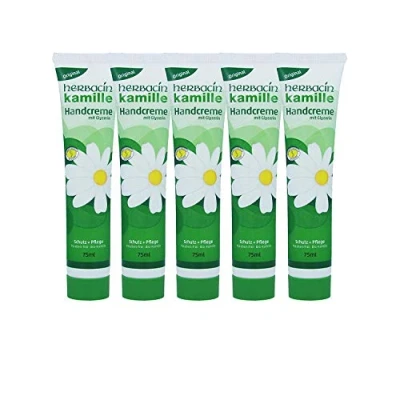 Abbildung von kamille Herbacin Handcreme + Glyzerin Tube 75 ml, 5er Pack (5 x ml) …