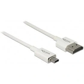 Abbildung von Delock 85149 Kabel High Speed HDMI mit Ethernet A Stecker auf Micro D 3D 4K 1 m Slim Weiß