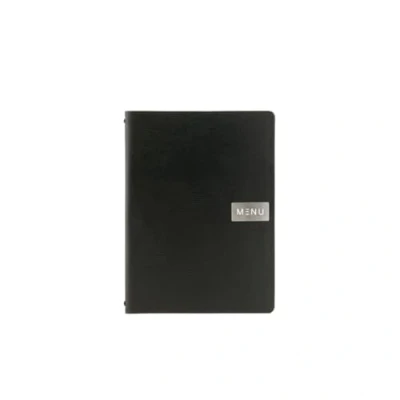 Abbildung von Securit® A5 RAW Menühülle aus Leder in schwarz