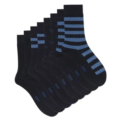 Abbildung von DIM Style Stripes CREW SOCK 4 PACK Socken, Herren, Größe: One Size, Bleu marine