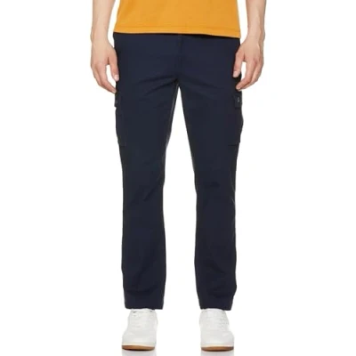 Abbildung von Amazon Essentials Herren Gerade geschnittene Stretch Cargohose (erhältlich in Big &amp; Tall), Marineblau, 42W / 30L