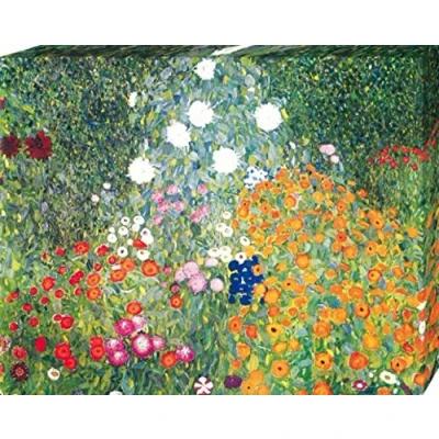Abbildung von 1art1 Gustav Klimt Poster Blumengarten, 1906 08 Bilder Leinwand Bild Auf Keilrahmen XXL Wandbild Kunstdruck Als Leinwandbild 50x40 cm