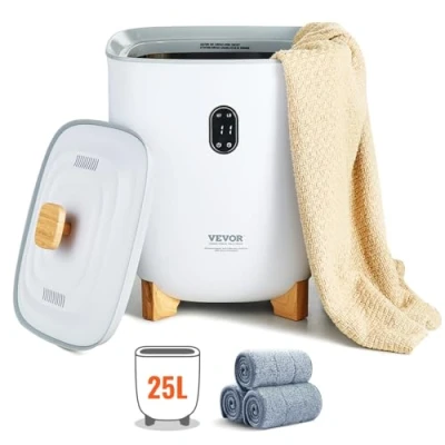 Abbildung von VEVOR Handtuchwärmer 25L Eimer LED Bildschirm Unter Timer Handtuchkorb Weiß