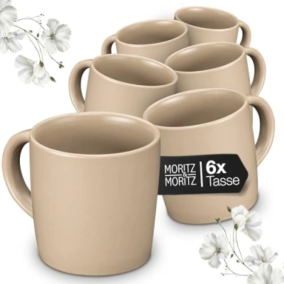 Abbildung von Moritz &amp; Tasse NORDIC 6x Tassen Taupe, Steinzeug, für 6 Personen spülmaschinen und mikrowellengeeignet