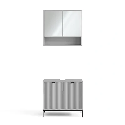 Abbildung von Vicco Badmöbel Set Eliza, Grau, 2 Teile, (2 St., er Set)